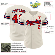 Load image into Gallery viewer, Custom Cream Red-Navy Authentic Baseball Jersey