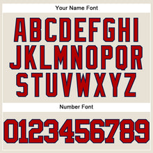 Load image into Gallery viewer, Custom Cream Red-Navy Authentic Baseball Jersey