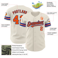 Load image into Gallery viewer, Custom Cream Orange-Royal Authentic Baseball Jersey