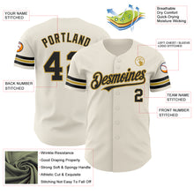 Load image into Gallery viewer, Custom Cream Black-Old Gold Authentic Baseball Jersey
