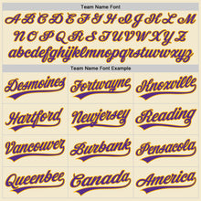 Load image into Gallery viewer, Custom Cream Purple-Gold Authentic Throwback Baseball Jersey