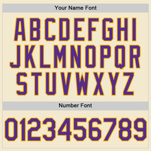Load image into Gallery viewer, Custom Cream Purple-Gold Authentic Throwback Baseball Jersey