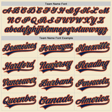 Load image into Gallery viewer, Custom Cream Navy Old Gold-Red Authentic Throwback Baseball Jersey