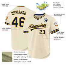 Load image into Gallery viewer, Custom Cream Navy-Gold Authentic Throwback Baseball Jersey