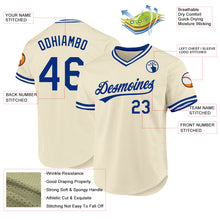 Load image into Gallery viewer, Custom Cream Royal-White Authentic Throwback Baseball Jersey