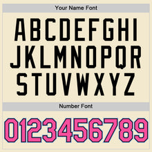 Load image into Gallery viewer, Custom Cream Pink Black-Light Blue Authentic Throwback Baseball Jersey