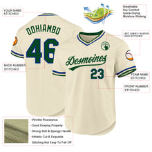 Load image into Gallery viewer, Custom Cream Green-Royal Authentic Throwback Baseball Jersey