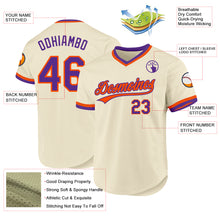 Load image into Gallery viewer, Custom Cream Purple-Orange Authentic Throwback Baseball Jersey