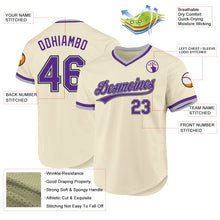 Load image into Gallery viewer, Custom Cream Purple Gray-Black Authentic Throwback Baseball Jersey