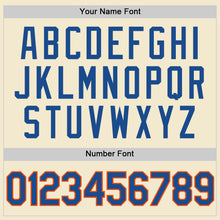 Load image into Gallery viewer, Custom Cream Blue-Orange Authentic Throwback Baseball Jersey