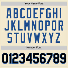 Load image into Gallery viewer, Custom Cream Black-Blue Authentic Throwback Baseball Jersey