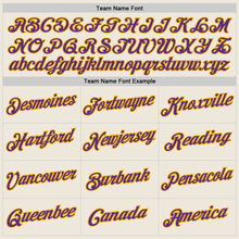 Load image into Gallery viewer, Custom Cream Purple-Gold Authentic Throwback Basketball Jersey