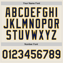 Load image into Gallery viewer, Custom Cream Navy-Gold Authentic Throwback Basketball Jersey