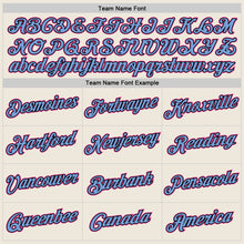 Load image into Gallery viewer, Custom Cream Pink Black-Light Blue Authentic Throwback Basketball Jersey