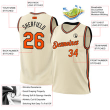 Load image into Gallery viewer, Custom Cream Orange-Black Authentic Throwback Basketball Jersey