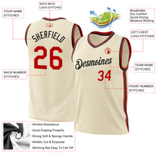 Load image into Gallery viewer, Custom Cream Red-Black Authentic Throwback Basketball Jersey