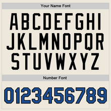 Load image into Gallery viewer, Custom Cream Blue-Black Authentic Throwback Basketball Jersey