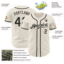 Load image into Gallery viewer, Custom Cream Black Authentic Baseball Jersey