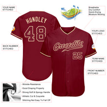Load image into Gallery viewer, Custom Crimson Crimson-Cream Authentic Baseball Jersey