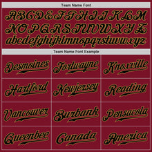 Load image into Gallery viewer, Custom Crimson Black-Old Gold Authentic Baseball Jersey