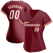 Load image into Gallery viewer, Custom Crimson White-Orange Authentic Baseball Jersey