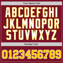 Load image into Gallery viewer, Custom Crimson White Pinstripe Gold-White Authentic Baseball Jersey