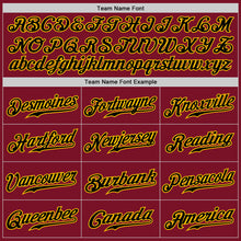 Load image into Gallery viewer, Custom Crimson Black Pinstripe Black-Gold Authentic Baseball Jersey