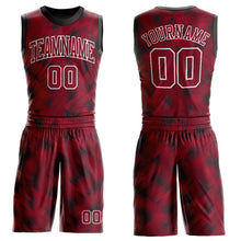 Load image into Gallery viewer, Custom Crimson Crimson-Black Round Neck Sublimation Basketball Suit Jersey
