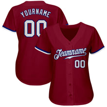 Load image into Gallery viewer, Custom Crimson White-Royal Authentic Baseball Jersey