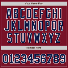 Load image into Gallery viewer, Custom Crimson Navy-White Authentic Baseball Jersey