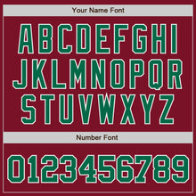 Load image into Gallery viewer, Custom Crimson Kelly Green-White Authentic Baseball Jersey