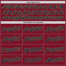 Load image into Gallery viewer, Custom Crimson Navy-Old Gold Authentic Baseball Jersey