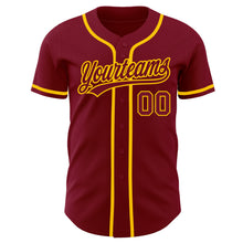 Load image into Gallery viewer, Custom Crimson Crimson-Gold Authentic Baseball Jersey