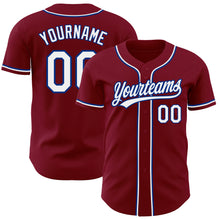Load image into Gallery viewer, Custom Crimson White-Royal Authentic Baseball Jersey