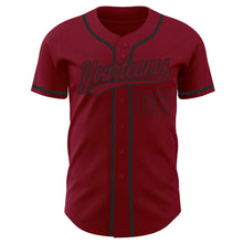 Load image into Gallery viewer, Custom Crimson Crimson-Black Authentic Baseball Jersey