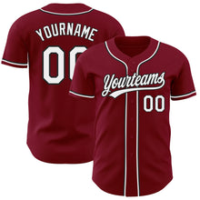Load image into Gallery viewer, Custom Crimson White-Black Authentic Baseball Jersey