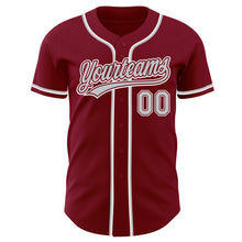 Load image into Gallery viewer, Custom Crimson Gray-White Authentic Baseball Jersey