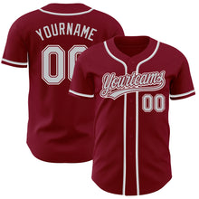 Load image into Gallery viewer, Custom Crimson Gray-White Authentic Baseball Jersey