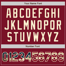 Load image into Gallery viewer, Custom Crimson Vintage USA Flag-Cream Authentic Baseball Jersey