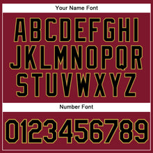 Load image into Gallery viewer, Custom Crimson Black Pinstripe Old Gold Authentic Baseball Jersey