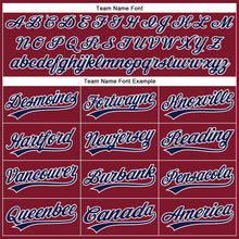 Load image into Gallery viewer, Custom Crimson White Pinstripe Navy Authentic Baseball Jersey