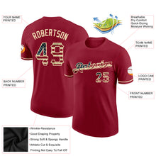 Load image into Gallery viewer, Custom Crimson Vintage USA Flag-City Cream Performance T-Shirt