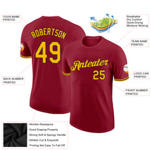 Load image into Gallery viewer, Custom Crimson Gold-Black Performance T-Shirt