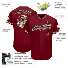 Load image into Gallery viewer, Custom Crimson Black-City Cream Authentic Baseball Jersey