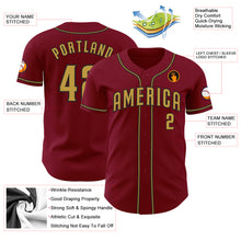 Load image into Gallery viewer, Custom Crimson Old Gold-Black Authentic Baseball Jersey