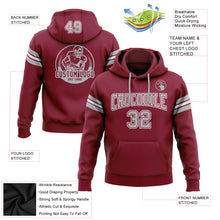 Load image into Gallery viewer, Custom Stitched Crimson Gray-White Football Pullover Sweatshirt Hoodie