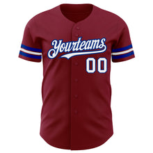 Load image into Gallery viewer, Custom Crimson White-Royal Authentic Baseball Jersey