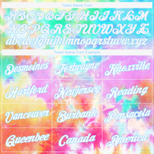 Load image into Gallery viewer, Custom Women's Tie Dye White-Light Blue Rainbow 3D V-Neck Cropped Baseball Jersey