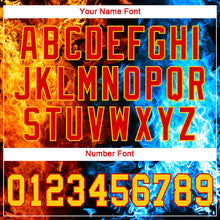 Load image into Gallery viewer, Custom Women's Red Gold Royal-Light Blue Flame 3D V-Neck Cropped Baseball Jersey