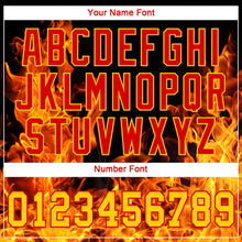 Load image into Gallery viewer, Custom Women's Black Gold-Red Flame 3D V-Neck Cropped Baseball Jersey